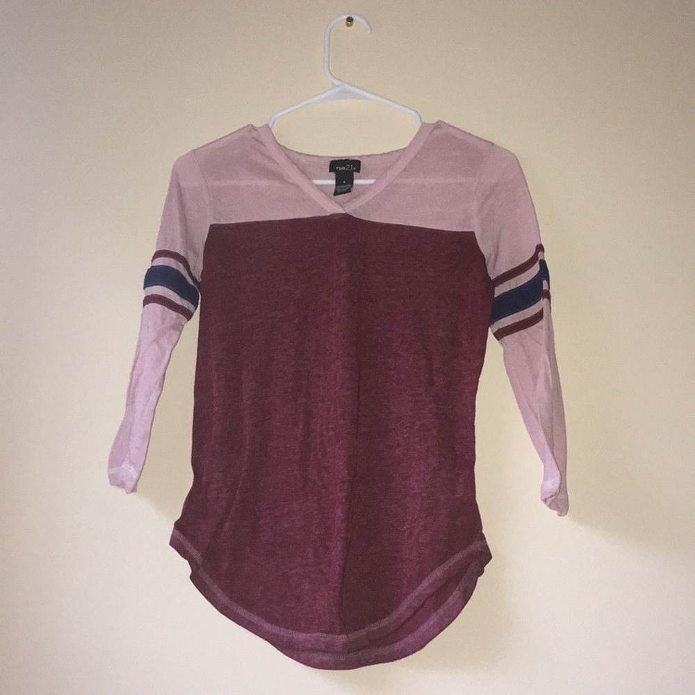 Maroon and pink shirt